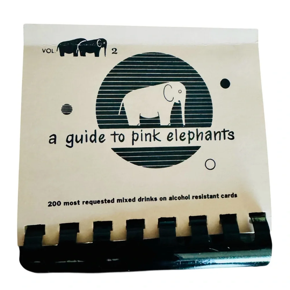 Vintage 1957 A Guide to Pink Elephants 200 Most Requested Drinks Barware Gift